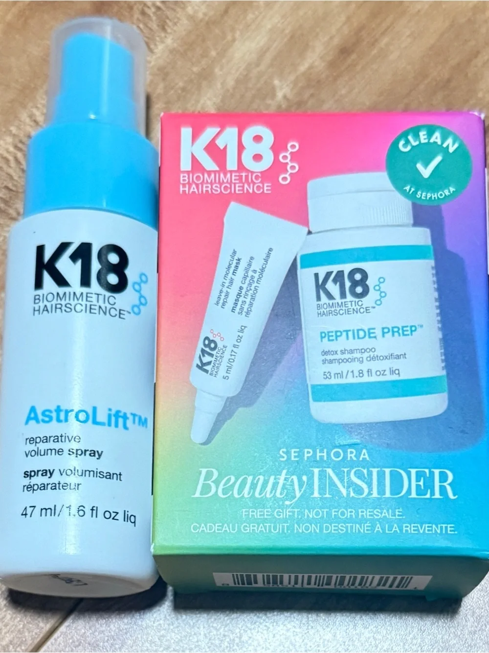 K18 Haircare Bundle | AstroLift Volume Spray + Peptide Prep & Leave-In Minis